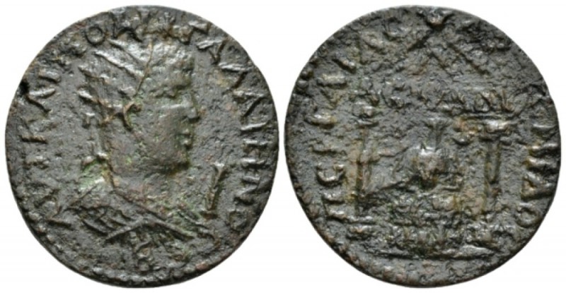 Pamphilia, Perga Gallienus, 253-268 10 Assaria 253-268, Æ 30mm., 14.44g. Radiate...