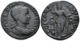 Pisidia, Antioch Gordian III, 238-244 Bronze circa 238-244, Æ 33.5mm., 26.31g. Laureate, draped and cuirassed bust r. Rev. Mên standing facing, head r...