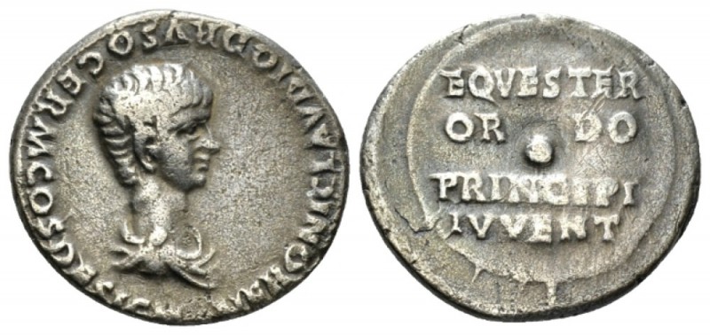 Nero Caesar, 50-54 Denarius circa 50-54, AR 17.5mm., 3.55g. Bareheaded, draped a...