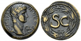 Nero, 54-68 Bronze Antioch circa 54-68, Æ 23.5mm., 7.88g. Laureate bust r.; in r. field, lituus. Rev. S-C within wreath. RPC 4307. McAlee 295c.

Att...