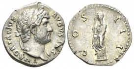 Hadrian, 117-138 Denarius circa 125-128, AR 18.5mm., 3.23g. Laureate bust r., slight drapery. Rev. Pudicitia, veiled, standing l. RIC 176. C 392

Li...