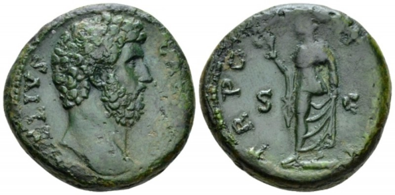 Aelius Caesar, 136-138 Sestertius circa 137, Æ 31mm., 24.98g. Bare head r. Rev. ...