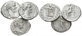 Septimius Severus, 193-211 Lot of 3 Denarii circa 194-197, AR 20mm., 8.76g. Lot of 3 Denarii: RIC 58 C 48, RIC 101 C 433, RIC 37 C 359.

Good Very F...