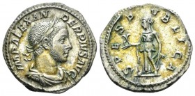 Severus Alexander, 222-235 Denarius circa 232, AR 20mm., 3.37g. Laureate bust r. Rev. Spes standing l. holding flower. C 546. RIC 254.

Nice iridesc...