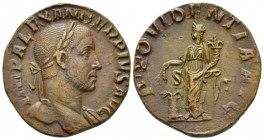 Severus Alexander, 222-235 Sestertius circa 232, Æ 28.5mm., 16.80g. Laureate bust r., slight drapery. Rev. Providentia standing l., holding cornucopia...