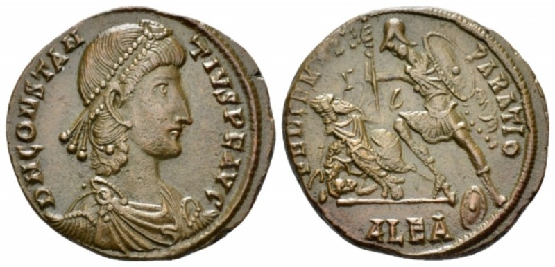 Constantius II, 337-361 Follis Alexandria circa 351-355, Æ 23.5mm., 5.83g. Pearl...