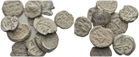 Lot of 11 byzantine lead seals. Lot of 11 seals circa VII-IX cent., PB 20mm., 100.05g. Lot of 11 byzantine lead seals.

Very Fine.