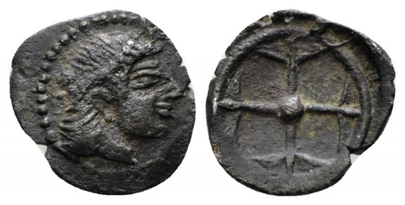 Sicily, Syracuse Litra circa 480-470, AR 10mm., 0.50g. Diademed head of nymph r....