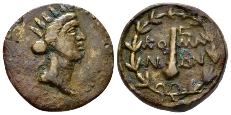 Pontus, Comana Bronze circa 39-40, Æ 21mm., 7.63g. Radiate head of Helios r. Rev...