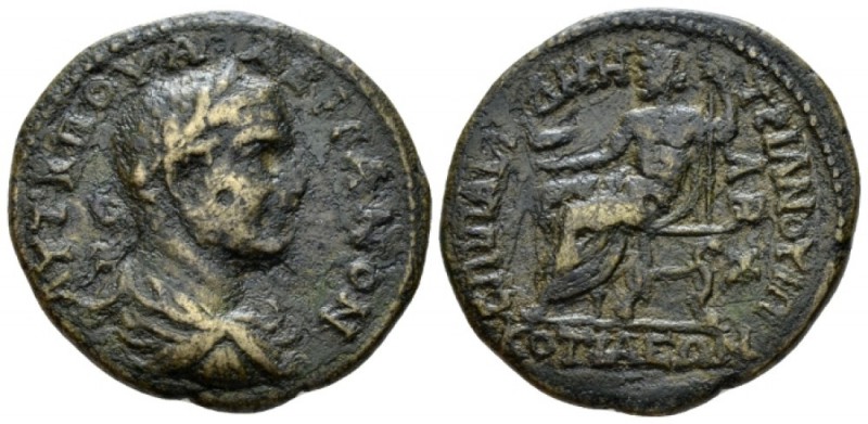 Phrygia, Cotiaeum Valerian I, 253-260 Bronze circa 253-260, Æ 30mm., 12.45g. Lau...