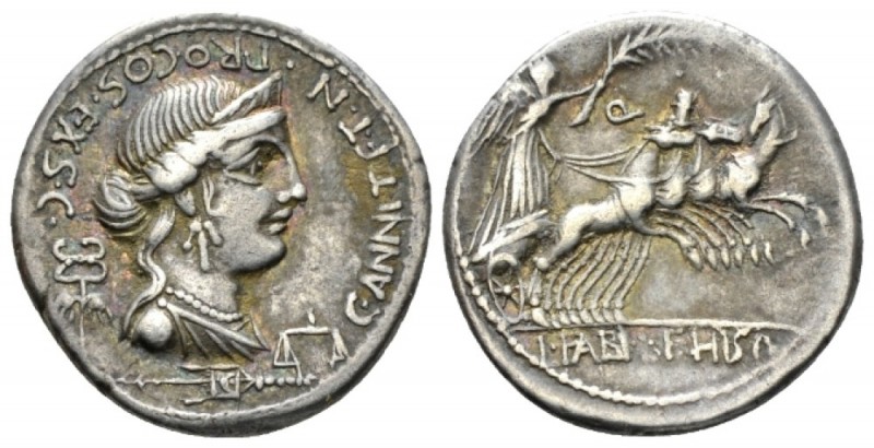 C. Annius T. f. T. n. Pro Cos. Denarius North-Italy 82-81, AR 20mm., 3.89g. C·AN...