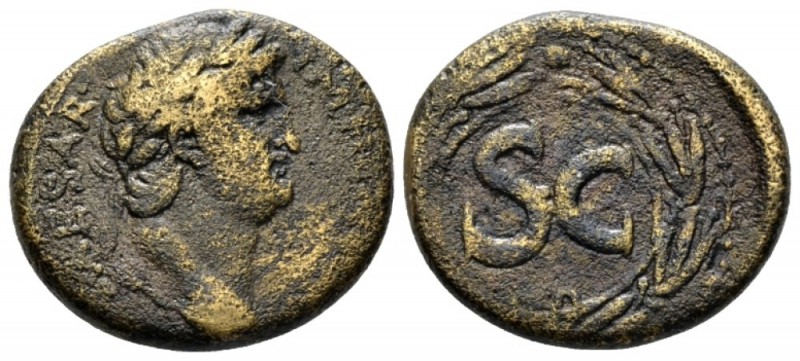 Nero, 54-68 Bronze circa 65-66, Æ 20mm., 6.24g. Laureate head r. Rev. SC within ...