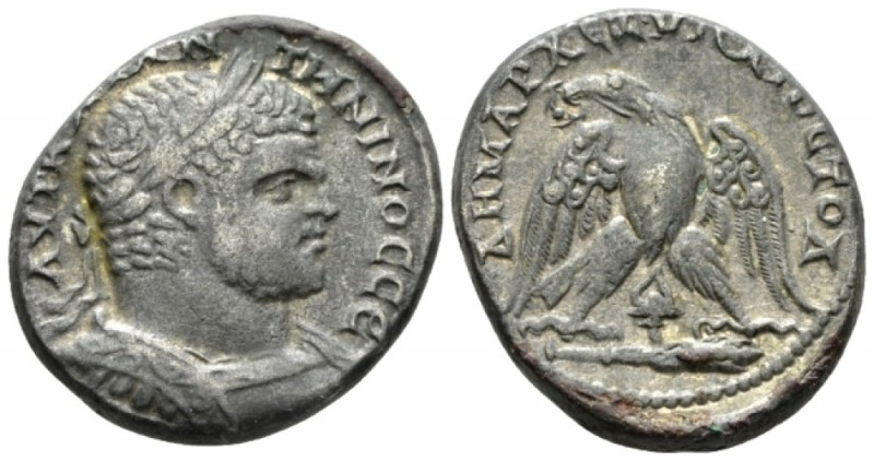 Caracalla, 198-217 Tetradrachm Tyre (Phoenicia) circa 213-217, AR 26mm., 15.57g....