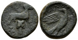 Sicily, Panormus Bronze after 241, Æ 20mm., 7.30g. Ram standing r.; below, head of Janus. Rev. Eagle standing r., head l. and open wings. Calciati 17/...