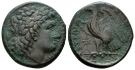 Sicily, Syracuse Bronze circa 287-278, Æ 24mm., 9.25g. Laureate head of Apollo r. Rev. Eagle standing l. on thunderbolt; in l. field, star. Calciati 1...