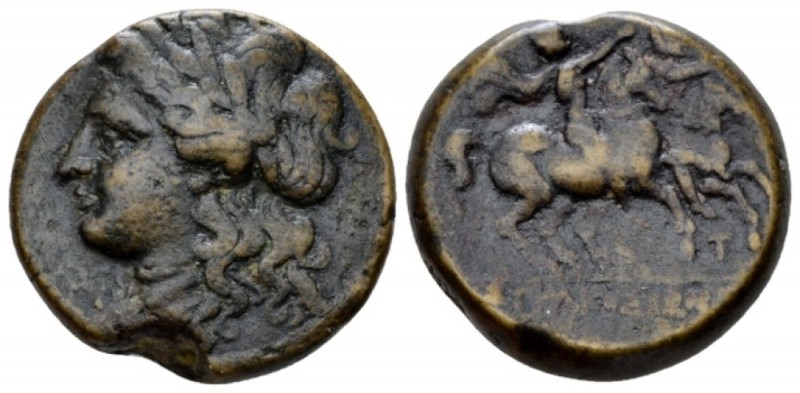 Sicily, Syracuse Bronze crica 214-212, Æ 22mm., 9.32g. Laureate head of Apollo l...