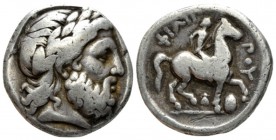 Kingdom of Macedon, Philip II, 359 – 336 and posthumous issues Amphipolis Tetradrachm circa 342-329, AR 26mm., 13.81g. Laureate and bearded head of Ze...