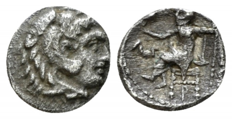 Kingdom of Macedon, Susa Obol circa 311-305, AR 8mm., 0.51g. Head of Heracles r....