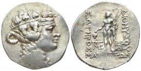 Island of Thrace, Thasos Tetradrachm after 146, AR 34mm., 16.20g. Ivy wreathed head of Dionysos r. Rev. Heracles standing l., holding bunch of grapes;...