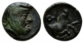 Ionia, Satrap of Lydia and Ionia, Spithridates, Uncertain Obol circa 334, Æ 11mm., 1.16g. Ionia, Obol, circa 334 BC, Æ 10mm, 1.16g. Head of satrap r.,...