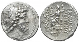 The Seleucid Kings, Demetrius II Nicator, 146-138 BC Damascus Tetradrachm circa 126-125, AR 30mm., 15.40g. Diademed and bearded head r. Rev. Zeus seat...