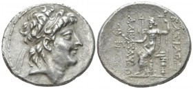 The Seleucid Kings, Alexander II Zabinas, 128-122 BC Antioch on the Orontes Tetradrachm circa 128-122, AR 32mm., 16.39g. Diademed head r. Rev. Zeus se...