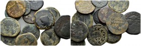 Hispania, Emerita Octavian as Augustus, 27 BC – 14 AD Lot of 13 Bronzes 27 BC-14 Ad, Æ 20mm., 110.80g. Lot of 13 Bronzes: Emerita (3), Traducta (7), C...