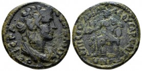 Lydia, Saitta Pseudo-autonomous. Bronze Time of Septimius Severus to Elagabalus (193-222)., Æ 24.5mm., 3.14g. Draped youthful bust of the Senate r. Re...