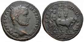 Pisidia, Antioch Caracalla, 198-217 Bronze circa 198-217, Æ 33mm., 14.72g. Laureate head r. Rev. CAE ANTIOCH COL Priest plowing right with yoke of oxe...