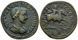 Pisidia, Antioch Gordian III, 238-244 Bronze circa 238-244, Æ 34mm., 26.24g. Laureate, draped and cuirassed bust r. Rev. The Emperor on horseback r., ...