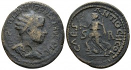 Pisidia, Antioch Philip II, 247-249 Bronze circa 247-249, Æ 25.5mm., 11.85g. Radiate, draped and cuirassed bust r. Rev. Pax advancing l., holding oliv...