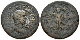 Pisidia, Etenna Salonina, wife of Gallienus Bronze circa 253-268, Æ 28.5mm., 13.42g. Draped bust r., wearing stephane. Rev. Male figure (Sheppard or F...