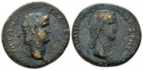 Galatia, Koinon Nero, 54-68 Bronze circa 54-68, Æ 27.5mm., 10.72g. Laureate bust of Nero r. Rev. Draped bust of Poppea r. RPC 3562. CBN 2400.

Dark ...