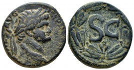 Seleucis ad Pieria, Antioch Domitian, 81-96 Bronze circa 81-96, Æ 25.5mm., 15.45g. Laureate head r. Rev. SC within laurel wreath. RPC 2021.

Dark gr...