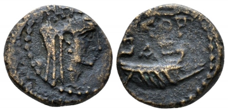 Judaea, Ascalon Pseudo-autonomous issue Bronze circa 72-73, Æ 15mm., 3.08g. Veil...