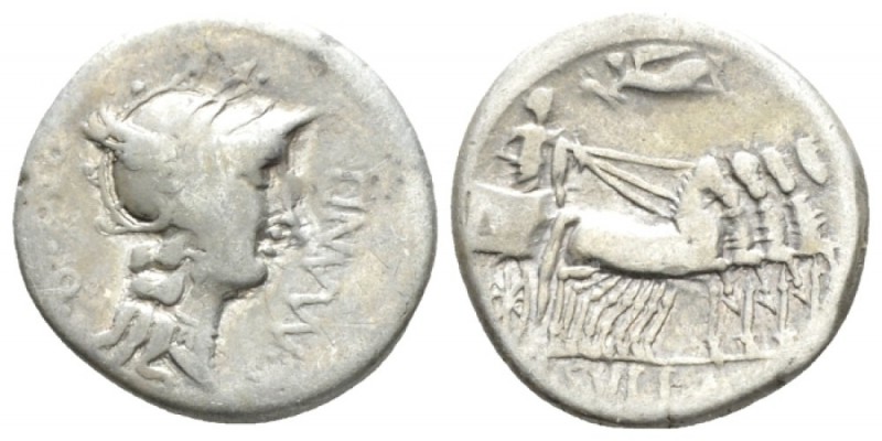 L. Cornelius Sulla Imperator with L. Manlius Torquatus Proquaestor. Denarius min...