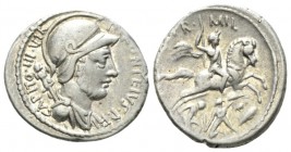 P. Fonteius P. f. Capito. Denarius 55, AR 19mm., 3.82g. P·FONTEIVS·P·F – CAPITO·III·VIR Helmeted and draped bust of Mars r., with trophy over shoulder...