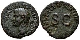 In the name of Drusus, son of Tiberius As circa 22-23, Æ 29mm., 10.52g. Bare head l. Rev. Legend around large S • C. RIC Tiberius 45. C. 2.
 
 Dark ...