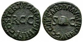 Claudius, 41-54 Quadrans circa 40-41, Æ 18mm., 3.25g. Legend around pileus flanked by S –C Rev. Legend around RCC. C7. RIC 52.

Green patina, Extrem...