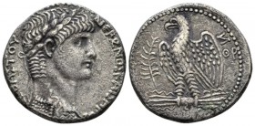 Nero, 54-68 Tetradrachm Antioch circa 60-61, AR 24mm., 13.81g. Laureate bust r., wearing aegis. Rev. Eagle standing l. on thunderbolt, with wings spre...