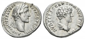 Antoninus Pius, 138-161 Denarius circa 140, AR 19mm., 3.12g. Laureate head of Antoninus Pius r. Rev. Bare head of M. Aurelius r. C 15. RIC 417a. Very ...