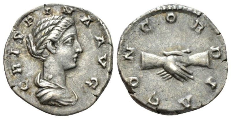 Crispina, wife of Commodus Denarius 180-182, AR 18mm., 3.23g. Draped bust r. Rev...