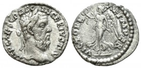 Pescennius Niger, 193-194 Denarius Antioch 193-194, AR 18mm., 2.20g. Laureate head r. Rev. Victory standing facing, head l., holding wreath and palm b...