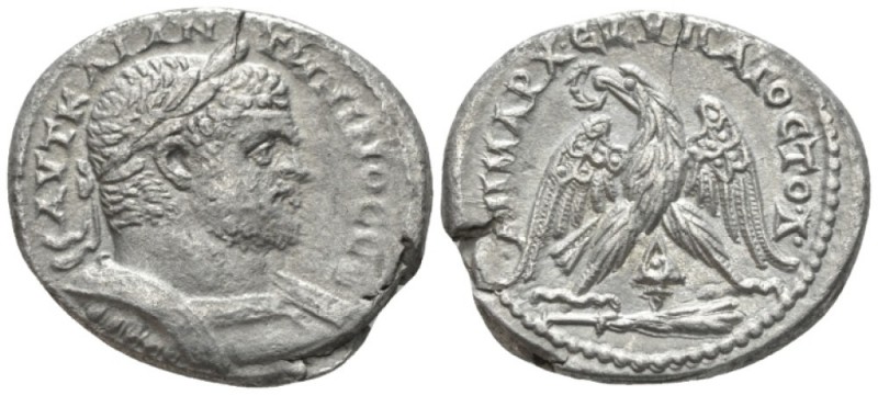 Caracalla, 198-217 Tetradrachm Tyre (Phoenicia) 213-217, AR 29mm., 11.48g. Laure...