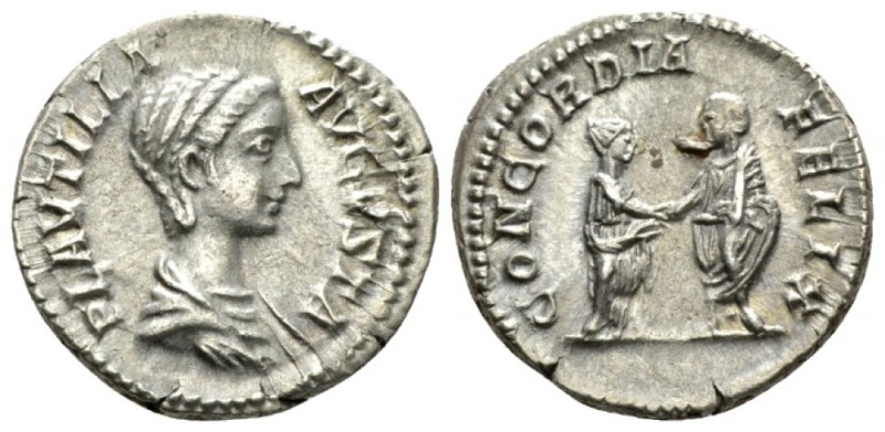 Plautilla, wife of Caracalla Denarius circa 202-205, AR 18mm., 3.30g. Draped bus...