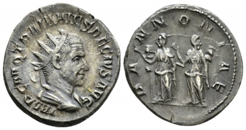 Trajan Decius, 249-251 Antoninianus 249-251, AR 20mm., 4.95g. Radiate and draped...