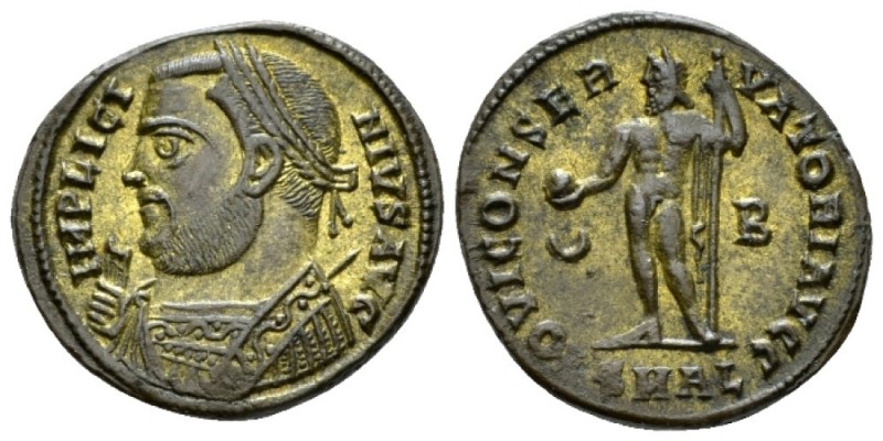 Licinius, 308-324 Follis Alexandria 317-320, Æ 20mm., 3.29g. Laureate and draped...