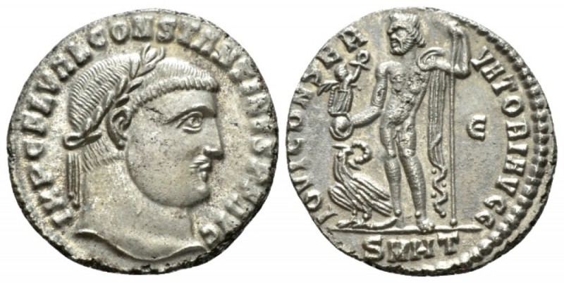 Constantine I, 307-337 Follis Heraclea 313, Æ 20mm., 3.61g. Laureate head r. Rev...