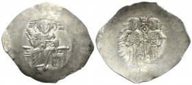 Alexius III Angelus self-styled Comnenus, April 1195 – November 1203. Aspron trachy Constantinople 1195-1197, billon 33mm., 3.94g. Christ facing on ba...