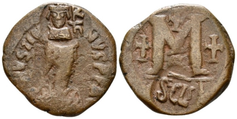 Heraclius, 610-641 Follis Siracusa after 630, Æ 30.5mm., 15.33g. Countermark wit...